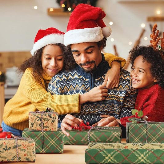 Wrapping paper - Christmas wrapping paper - Christmas gift paper - Wrapping paper with figures - 43 x 300cm - 2 Rolls - Christmas paper wrapping paper for Christmas - Christmas paper wrapping paper for children - gift paper - Kraft gift paper - Christmas.