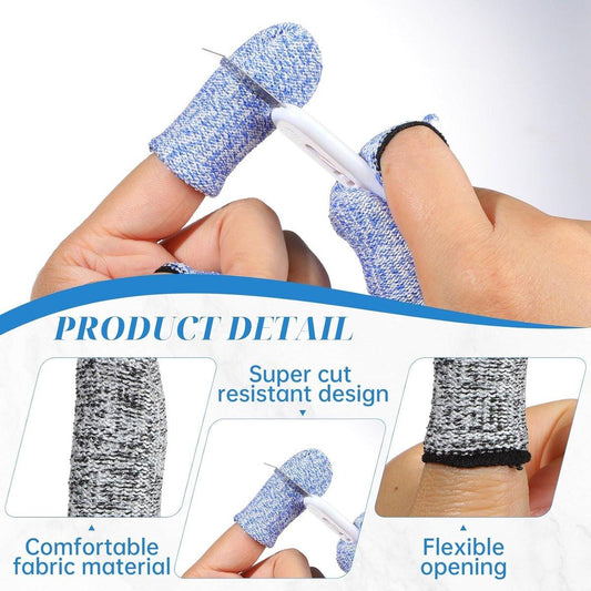 Finger Protectors - 40 Pieces - Cut-Resistant Thimbles - Finger Condoms - Thimbles - Reusable Finger Protectors - Finger Protection Against Cutting - Safety Tool - for Kitchen Work, Sculptures, Stained Glass Projects - Grey, Blue.