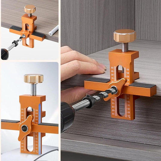 Cabinet Door Installation Positioner - Cabinet Door Positioner - Adjustable Height - Cabinet Door Installation - Mounting Template Clamps - Positioning Tool - 2-in-1 Mounting Template - for Positioning Cabinet Doors - Orange.
