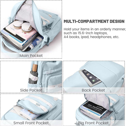 Waterproof backpack for girl - Girl's Backpack - School backpack - lightweight school bag - School bag - Girls School Student School Bag - Large capacity backpacks for Girls and Boys - Teenagers - High School backpacks - Blue.