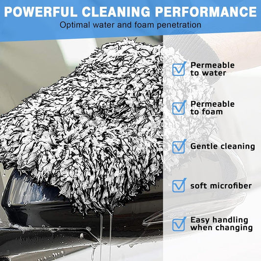 Rim Brush - Car Wheel Brush with Car Wash Glove - Microfiber Rim Brush - Tire Brush - Wheel Brush - Rim Cleaner - Car Rim Brush - Car Wheel Cleaning Brush - Detachable - Car Brush - Car Cleaning Set - Black