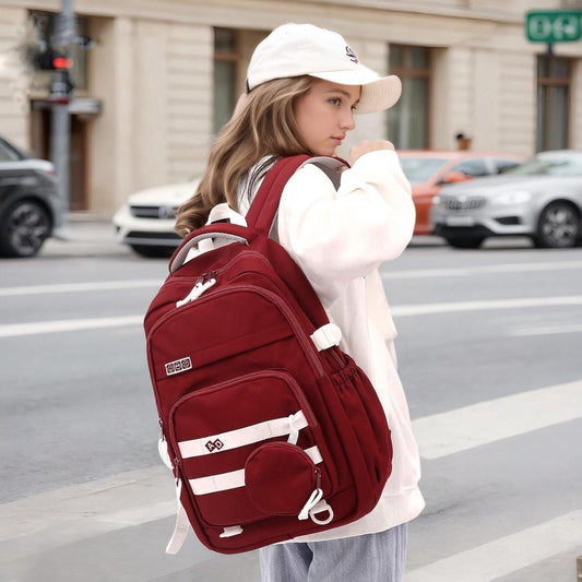 Waterproof backpack for girls - Girl Backpack - School backpack - lightweight school bag - School bag - Girls School Student School Bag - Large capacity backpacks for Girls and Boys - Teenagers - High School backpacks - Red.