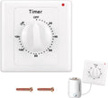Countdown Switch - 120 minutes - Countdown timer switch - Mechanical countdown timer socket - time switch - timer light switch - with timer - timer socket - for bathroom extractor fan, garage, laundry room, storage room or spa - white.