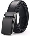 Men's Belt - 1 Piece - Belt (130cm) - Metal Belt - Leather Belt - Slide Buckle for Jeans and Trousers - Men - Adjustable - Men's Belt - Robust Metal Buckle Belt - No Holes - Suitable as a Gift - Brown