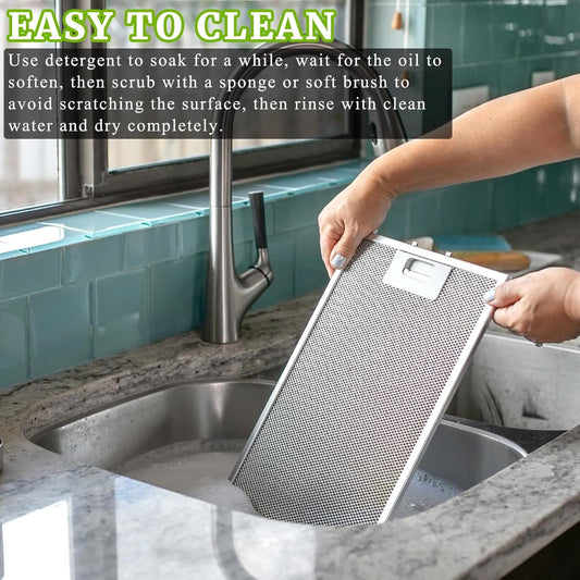 2 pieces - Grease filter - 267*305*9 mm - Range hood filters - 5-layer - Replacement filter for range hood - Aluminium Grease filter - Grease filter for range hood - Filters for range hoods - Metal mesh - Filters - for cooktops, range hoods and ovens - wh