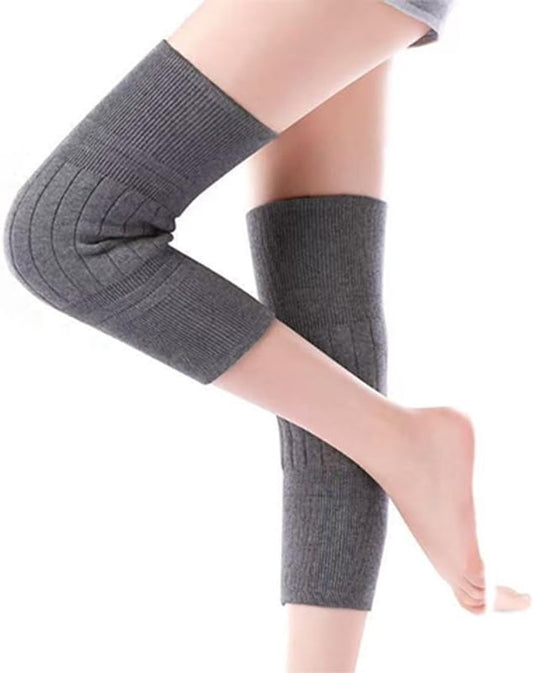 Pair of knee pads - knee socks - Leg support and warmth - Winter heating - Long - Knee pads for cycling, skiing and running - Thickened knee pads - Size L - for weight 100-130
