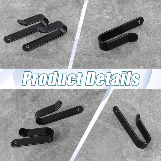 2 pieces - Skateboard wall mount - snowboard wall mount - snowboard wall mounting clips - horizontal snowboard storage - skateboard display rack stand - towel rack - towel hook - coat hook - with screws - for room, garage - 10*2*3.5 cm - black.