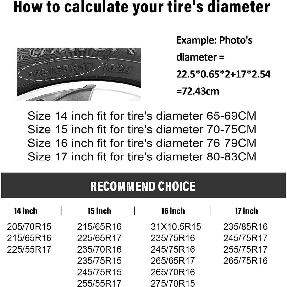 Tire cover - 16 inch - Tire covers - Spare tire cover - Tire dust cover - Spare wheel dust cover - Car tire protective cover - Spare wheel protective cover - Tire storage cover - PVC leather - Dust cover - suitable for tire diameters 76-79 cm - Black