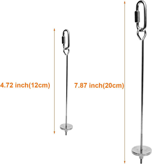 2 pieces - Bird Feeder - Small Animals Fruit and Vegetable Holder - Stainless Steel Vegetable Skewer - Food Finder - Hanging Food Feeding and Handling Tool - for Parrots, Cockatoos, Cockatiels - 20cm and 12cm - Silver