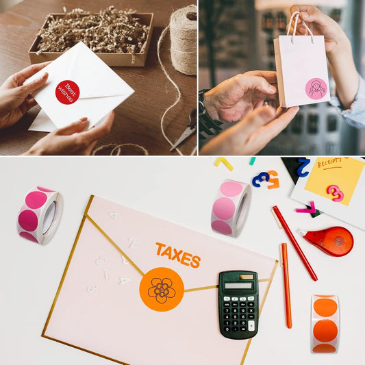 9 rolls (500 pieces per roll) - Label - Sticker - Coded label stickers - Colorful dot stickers - self-adhesive labels - self-adhesive coding labels - for inventory, organization, office, classroom - 2.5 cm - 9 colors