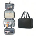 Toiletry bag - Portable hanging toiletry bag - foldable travel toiletry bag - large foldable travel bag - travel makeup bag - storage bag - with 4 compartments - waterproof toiletry bag - unisex - for vacation, shower, camping and travel - 27*18*8 cm - bl.
