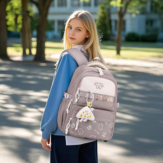 backpack - backpack for girls - Waterproof Girl Backpack - School backpack - boys' backpack - women's backpack - lightweight school bag - School bag - Girls' School Student School Bag - Backpacks - Teenagers - Large capacity school backpacks