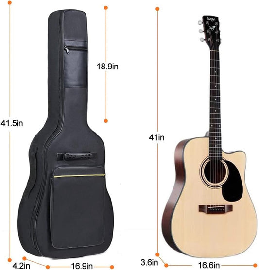 Classic guitar case - Acoustic guitar case - Backpack with exterior pocket and handles - Guitar backpack - Guitar case - Padded - Waterproof - For electric guitars - Black.