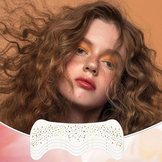 10 pieces - Temporary Glitter Face Tattoos - Glitter makeup stickers - Gold freckle face stickers - Self-adhesive Tattoos for Adults - Gold glitter freckle face stickers - Festival Glitters - Face stickers.