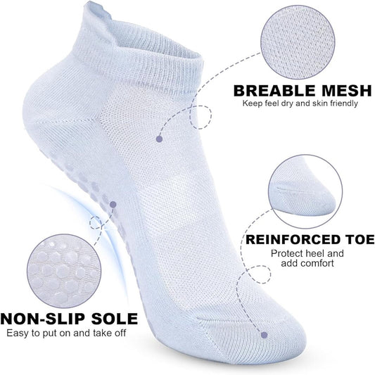 6 pairs - Socks - Yoga socks - Pilates socks for women - non-slip yoga socks - with grip - sports socks for women - Women's socks - black and white.