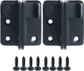 2 pieces - Lock - 60*54*27 mm - stainless steel door lock - sliding bolt with safety latch - left-hand sliding bolt - with screws - for sliding wardrobe, animal cage, garden, bathroom, garage door, sliding door - black