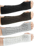 4 pairs of knitted arm warmer gloves - winter sleeves - winter long fingerless mittens - gloves - thumbhole gloves for men and women