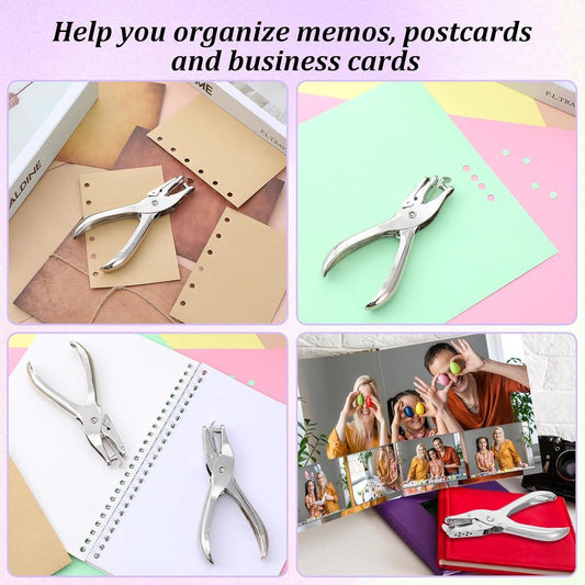 2 pieces - Hole punch - 3mm, 6mm - hole punch pliers - metal hole punches - paper hole punch - small single hole punch - small round hole punches - for labels, crafts, tickets, greeting cards, paper and invitations - 13*6.2 cm - silver