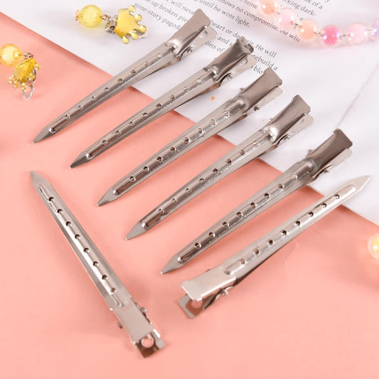 25 pieces - Hairpin - Hairpins - Hair clip - Hair Accessory - Duckbill hairpins - Hair styling clips - curlers with holes - metal hairpins - for hair styling, hair coloring - 9 cm - silver.