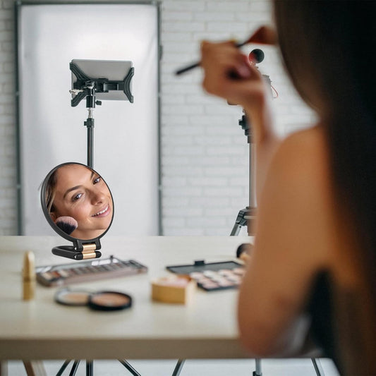 30X Magnifying Mirror - 24*14 cm - Hand Mirror with Folding Handle - Travel Magnifying Mirror with Handle - Double-Sided Magnifying Mirror - with 30x/1x Magnification - Portable Makeup Mirror - Multifunctional Hand Mirror - Black.