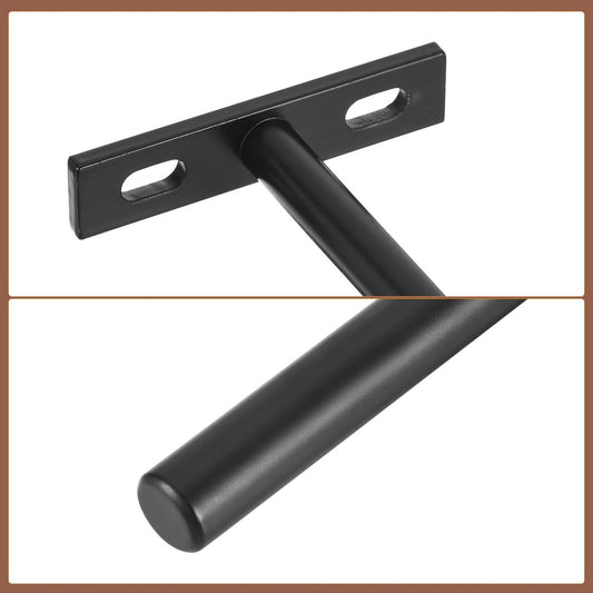4 pieces - concealed floating shelf brackets - 3 inch - silver - shelves - floating shelf support brackets - steel - wall mounting - screws and plugs included - T-brackets for shelves - for floating wooden shelves - black - 76 mm