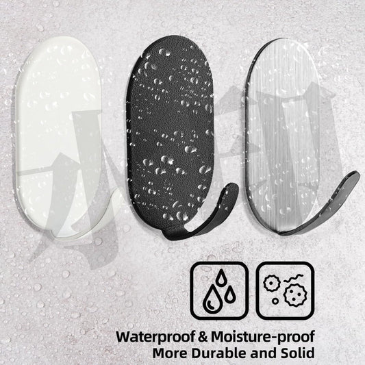 10 Pieces Self-Adhesive Hooks - Towel Hooks - Clothes Hook - Small Carbon Steel Wall Hooks - Towel Hooks - Wall Hooks - Traceless - Strong Adhesive - Towel Rack - Multifunctional Hook - For Various Wall Surfaces - Black