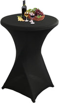 1 Piece High Tablecloth - High Table Skirt - 80 x 110 cm - Extendable High Tablecloth - Stretch High Table Cover - Round High Tablecloth - High Table Party Table Table Skirt - High Table - for restaurant, bar, cocktail table, wedding banquet table - Black