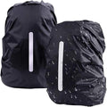 2 pieces - Backpack cover - Waterproof backpack cover - Waterproof rain cover for backpack - Waterproof rain cover - Reflective backpack cover - dust cover - for hiking, camping, traveling, cycling, outdoor activities - size L (55-65L) - 45*23*70 cm - bla