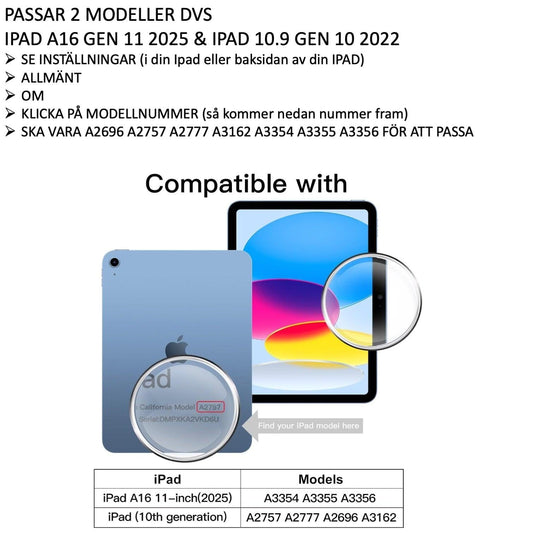 iPad (A16) Gen 11 2025 Tempered Glass Screen Protector 9H Transparent 2-Pack.