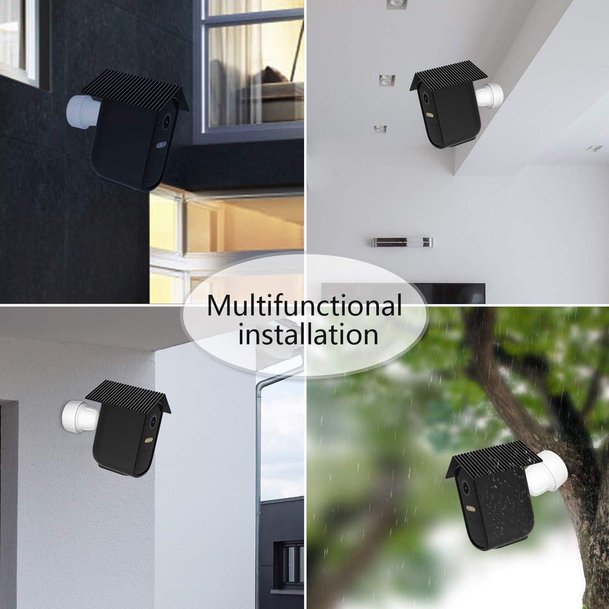 pieces - Camera silicone protective cover - security camera protective cover - black - soft silicone cover - security camera protective cover - weatherproof silicone housing - for EufyCam 2C.
