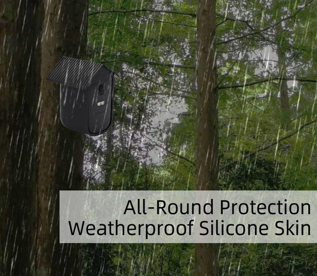 2 pieces - Camera silicone protective cover - Surveillance camera protective cover - suitable for EufyCam 2C - Protection - Weatherproof silicone housing - Soft - Black + White.