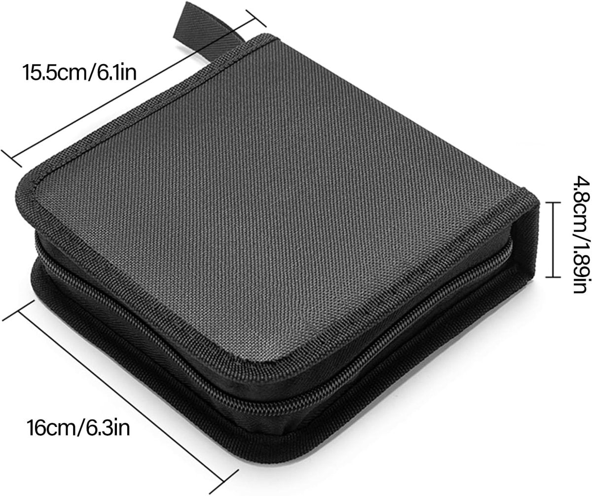CD/DVD Storage Case - CD Bag - Oxford Cloth - With Zipper - CD Case Storage Folder - DVD Case Case - CD (Rom)/DVD Storage Case - CD/DVD Case Folder - CD/DVD Storage System - Suitable for 40 CDs or DVDs - 16*15.5*4.8cm - Blue