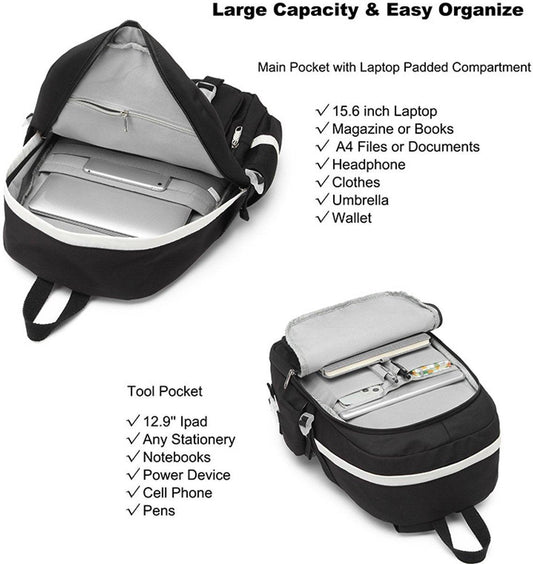 Backpack - School Bag - Backpack - Girl Backpack - School Backpack - School Bag - Laptop Backpack - 30 Liters - BlackA.