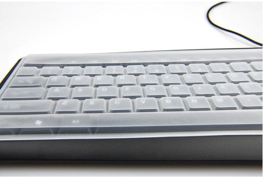 Keyboard Cover - Keyboard Protector - Silicone - Waterproof - Dust and Splashproof - Keyboard Protection - Cover - Dust Cover for Keyboard - For Keyboards - 44.5*13cm - Transparent White.