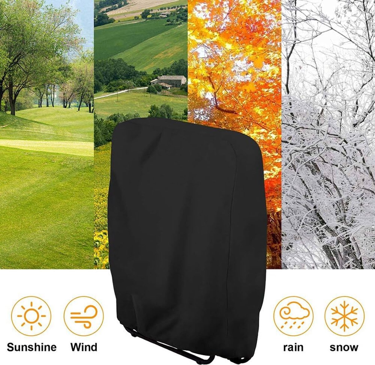 20/34*71*110cm - Garden chair covers - Foldable lounge chair cover - 210D Oxford fabric garden chair covers - Dust cover for chair - Dust cover - Garden accessories - Foldable lounger cover - with storage bag - black