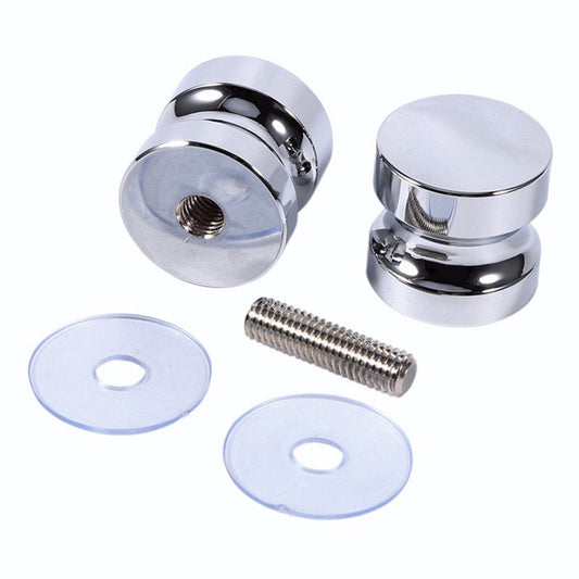 2 pieces - Door Handle - Door Handle - Shower Door Handle - Glass Sliding Door Knob - Bathroom Door Knobs - Door Hardware - Shower Room Accessories - For Glass Shower Door - Aluminum Alloy - Silver - With Screw - Round