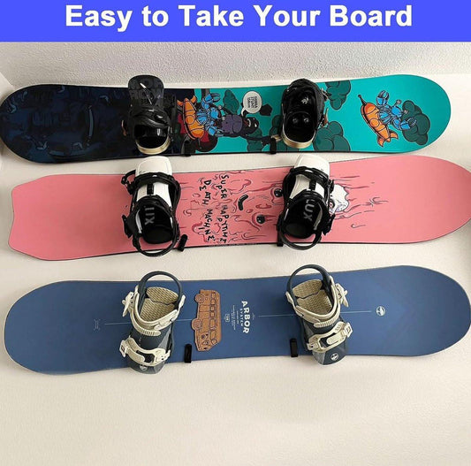 2 pieces - snowboard wall mount - skateboard wall mount - with screws - skateboard, wall mounting, display rack for skateboards, surfboards or longboards - storage hooks - black - stainless steel - hanging - 10*2*3.3cm.