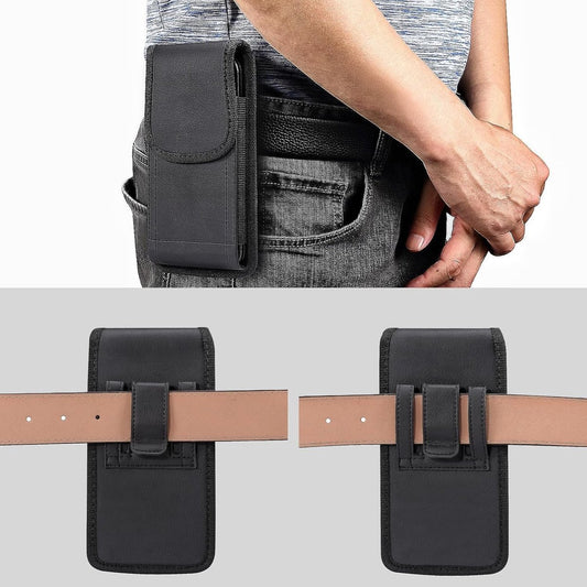 Phone Bag - Phone Holder Belt Men - Belt Clip - For Mobile Phones 6.2-6.5 Inches - Waist Bag - Outdoor Belt Bag - Survival Bag - Black