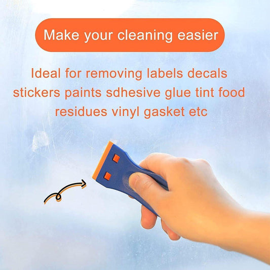 Cleaning Scraper - 4 Pieces (With 100 Blades) - Ceramic Hob Scraper/Car Film Scraper - Glass Scraper - Hob Scraper.