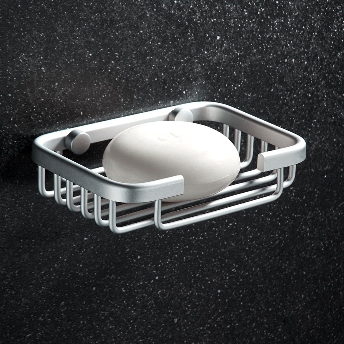 Soap Holder - Soap Dishes for Bathroom-Space Aluminum-Soap Basket Storage Racks-Soap Dish Holder Wall Mounted-Soap Holder-Soap Dish-Silver-Screw Drill Installation With Screws-For Storage Soap Sponge Brush - 8.5*13.5*3.5cm