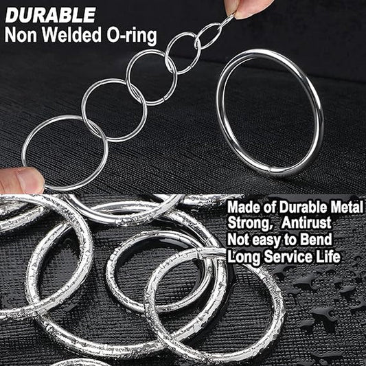 80 stitches - Snap rings - Book rings - Keychains - Key rings - Curtain rings - Key split rings - O-rings - 15/20/25/30 mm - 20 of each size - for Hobby & Key tags