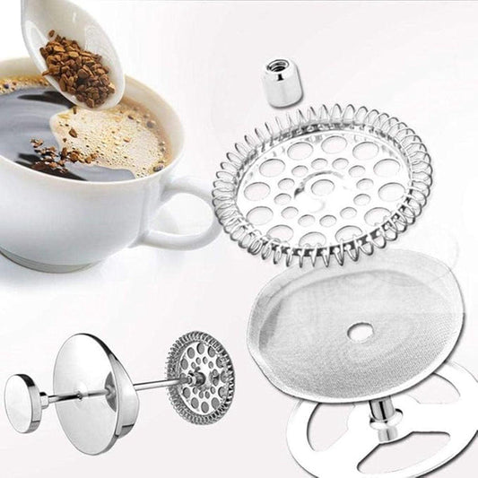 6 pieces - Coffee filter - Reusable - French Press replacement filters Mesh filters replacement - 10.2cm - silver - stainless steel.