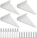 Wall shelf brackets - 4 pieces - shelf brackets - brackets - iron - white - 140 x 130 x 27 mm - multifunctional - wall mounted - heavy - invisible - for wall mounting hidden wooden shelf