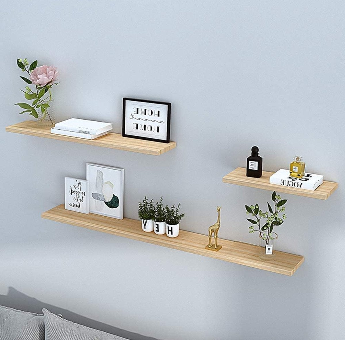 Wall shelf brackets - 4 pieces - shelf brackets - brackets - iron - white - 140 x 130 x 27 mm - multifunctional - wall mounted - heavy - invisible - for wall mounting hidden wooden shelf