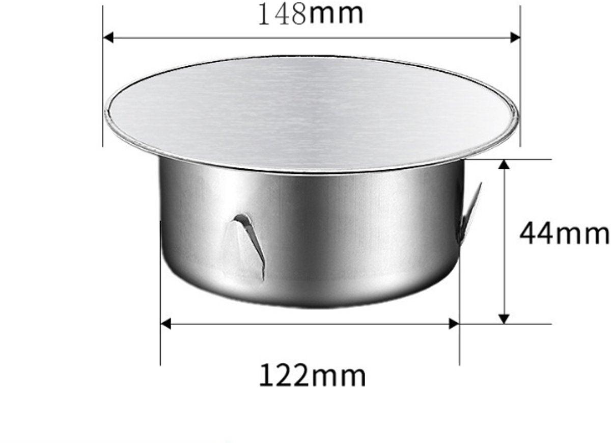 Chimney hood - Stainless steel - Pipe hood - Ã 148 mm - Base diameter: 122 mm - Depth 45 mm - Prevents foreign objects from entering - Prevents odor formation.