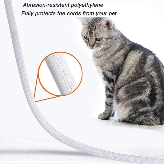 Cable Sleeve - 2m - Diameter 19MM - Cable Management - Braided Cable Sheathing - Cable Protector - Stretchable - Cuttable - PET - White - For TV / Computer / Home Theater / Engine Compartment.