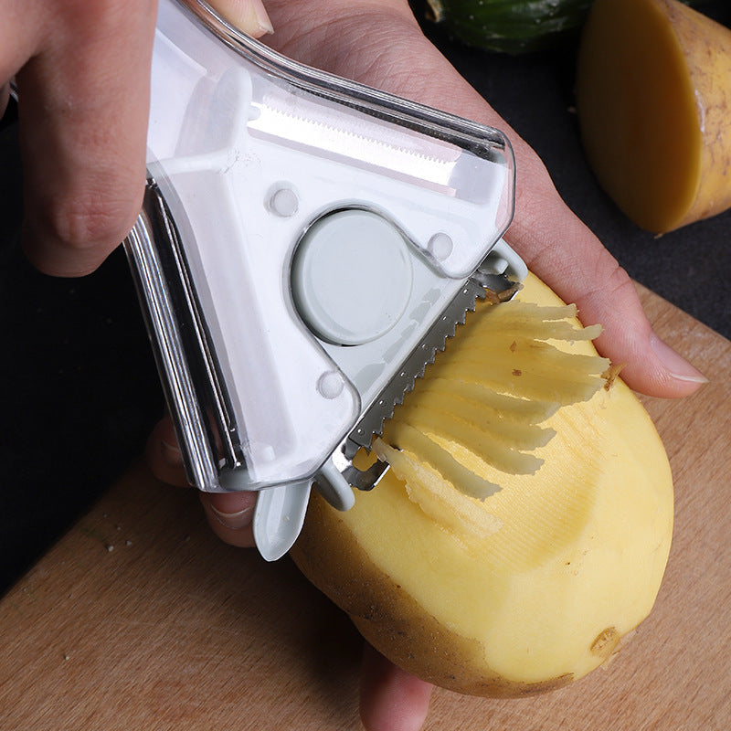 Peeler - 3-in-1 peeler - Ergonomic - Can be used for peeling, grating and slicing - Blue