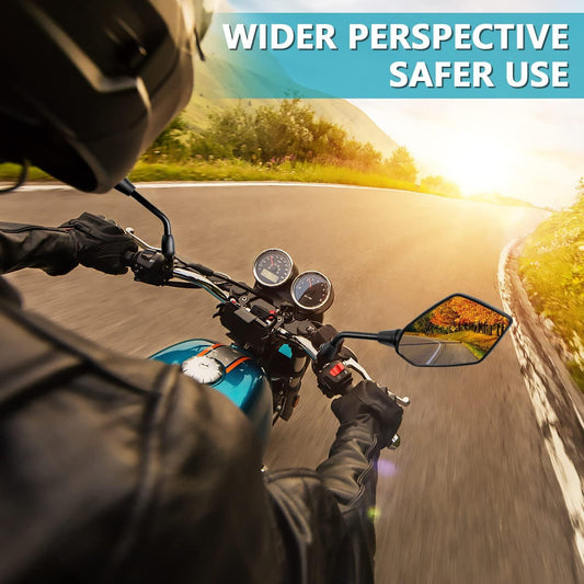 Motorcycle Rearview Mirrors Universal Pair Compatible with Motorcycles.