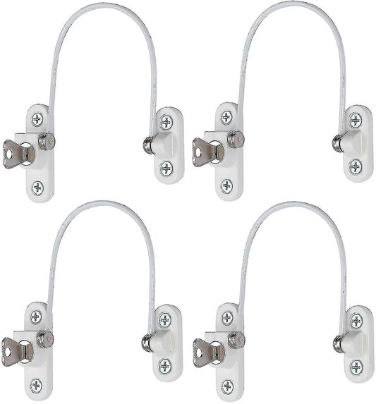 4 pcs Window Limiter, Window Stopper, Childproof Window Lock, Window Lock, Door Lock - Black