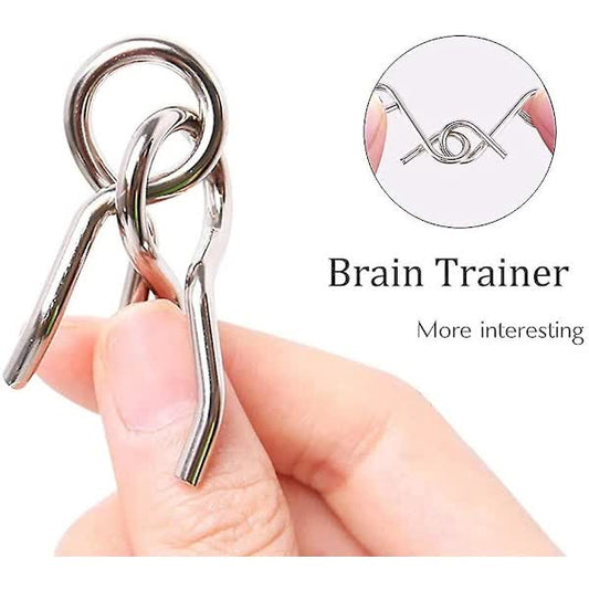 8pcs Metal Brain Teaser Puzzle Rings IQ Training Game for Kids and Adults Board Games.